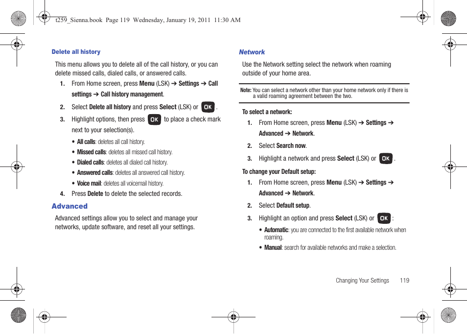 Advanced | Samsung SGH-T259HBBTMB User Manual | Page 123 / 155