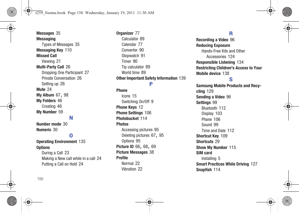 Samsung SGH-T259HBBTMB User Manual | Page 154 / 155