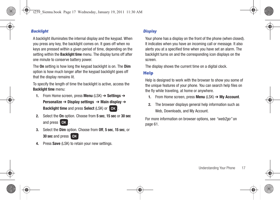 Help | Samsung SGH-T259HBBTMB User Manual | Page 21 / 155