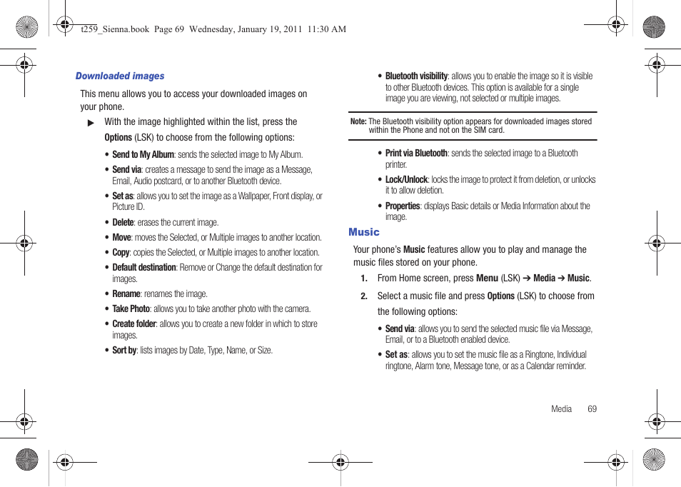 Music | Samsung SGH-T259HBBTMB User Manual | Page 73 / 155