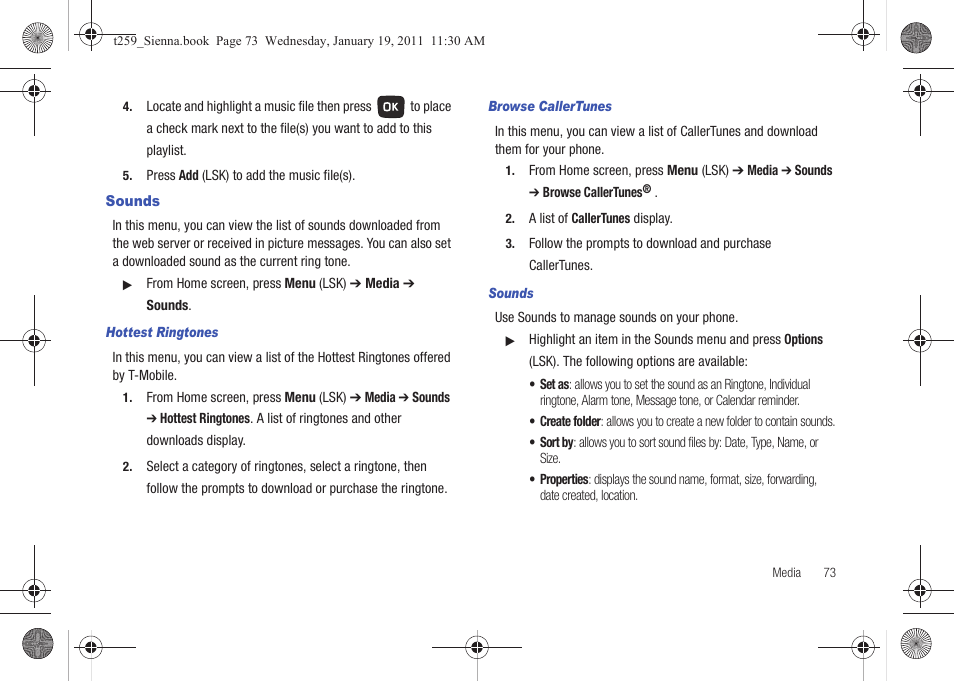 Sounds | Samsung SGH-T259HBBTMB User Manual | Page 77 / 155