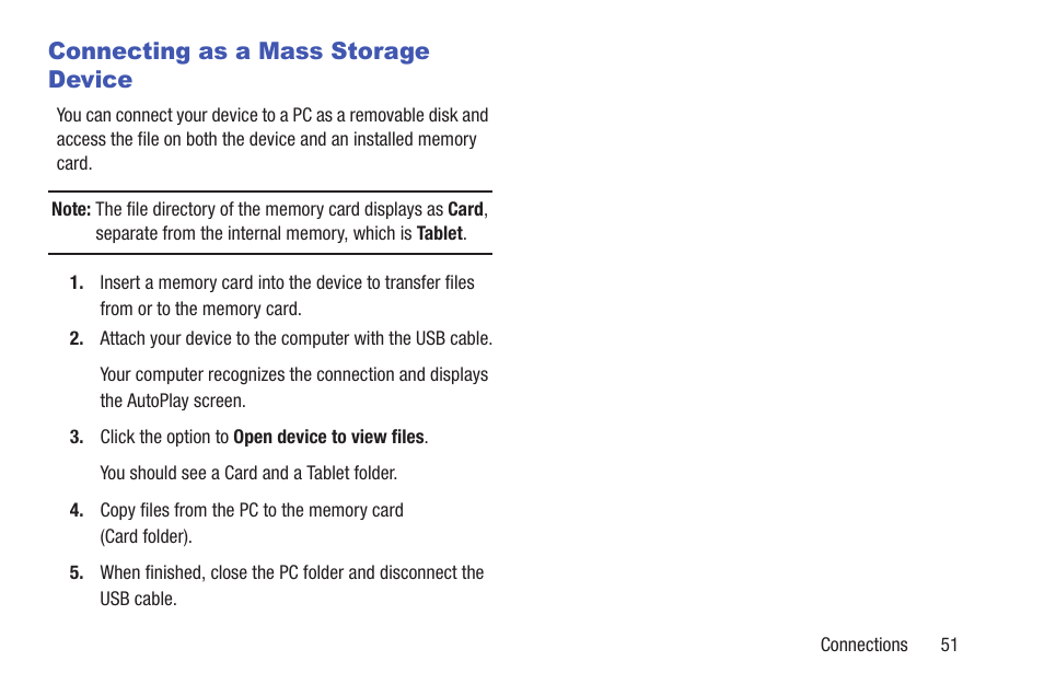 Connecting as a mass storage device | Samsung SM-T537RYKAUSC User Manual | Page 57 / 126