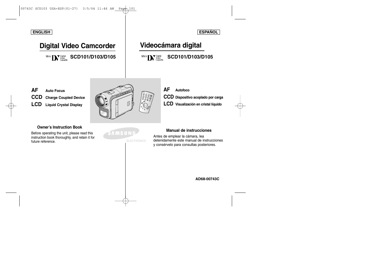 Samsung SC-D105-AFS User Manual | 107 pages