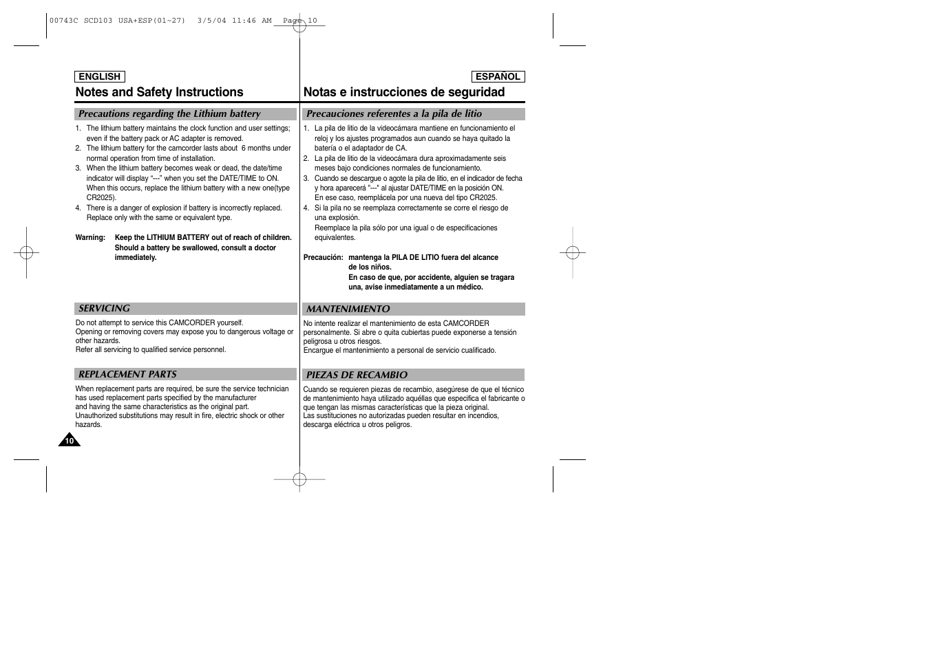 Samsung SC-D105-AFS User Manual | Page 10 / 107