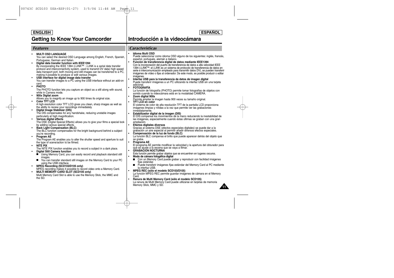 Samsung SC-D105-AFS User Manual | Page 11 / 107