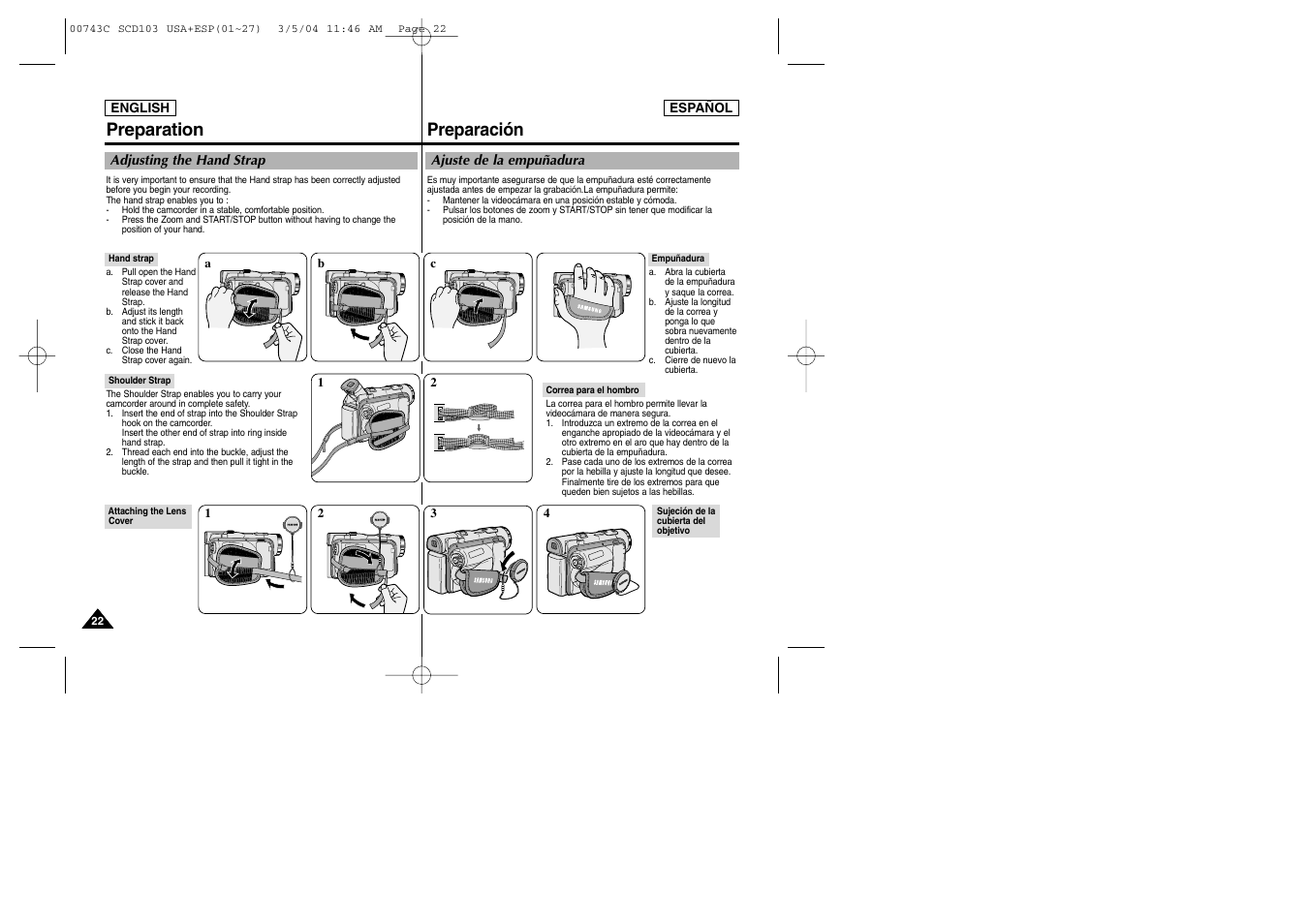 Preparación preparation | Samsung SC-D105-AFS User Manual | Page 22 / 107