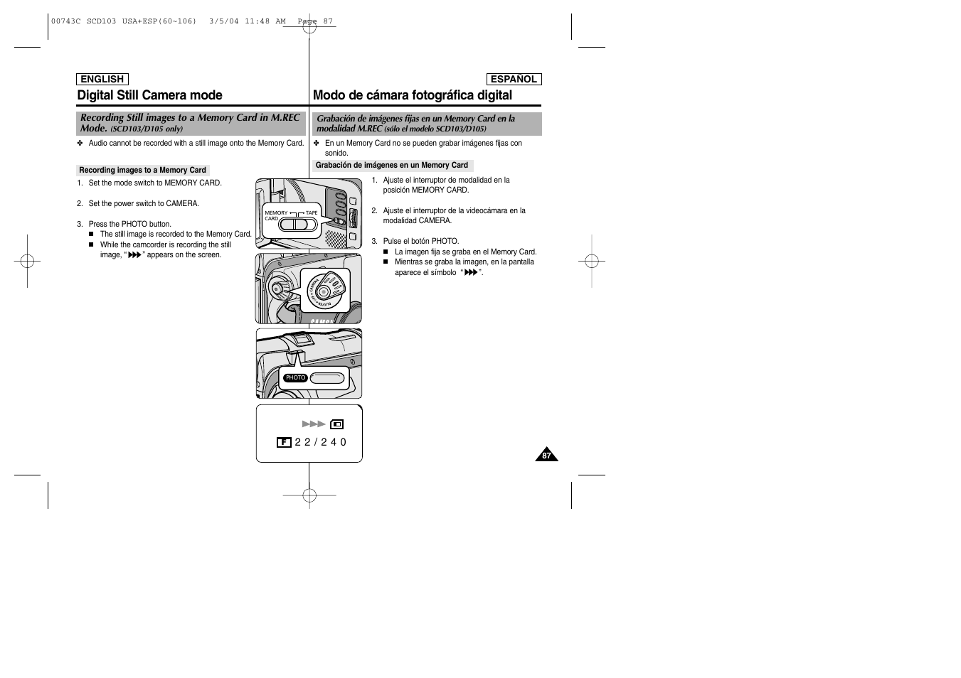 Samsung SC-D105-AFS User Manual | Page 87 / 107