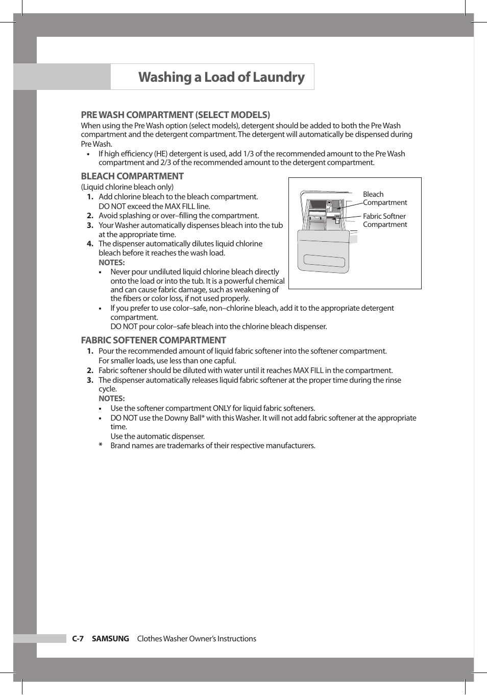 Washing a load of laundry | Samsung WF306LAW-XAA User Manual | Page 18 / 32