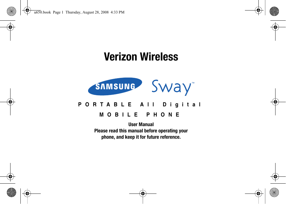 Samsung SCH-U650PSAVZW User Manual | 156 pages