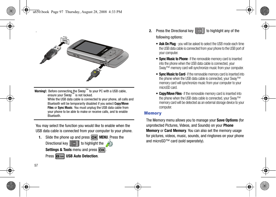 Memory | Samsung SCH-U650PSAVZW User Manual | Page 100 / 156