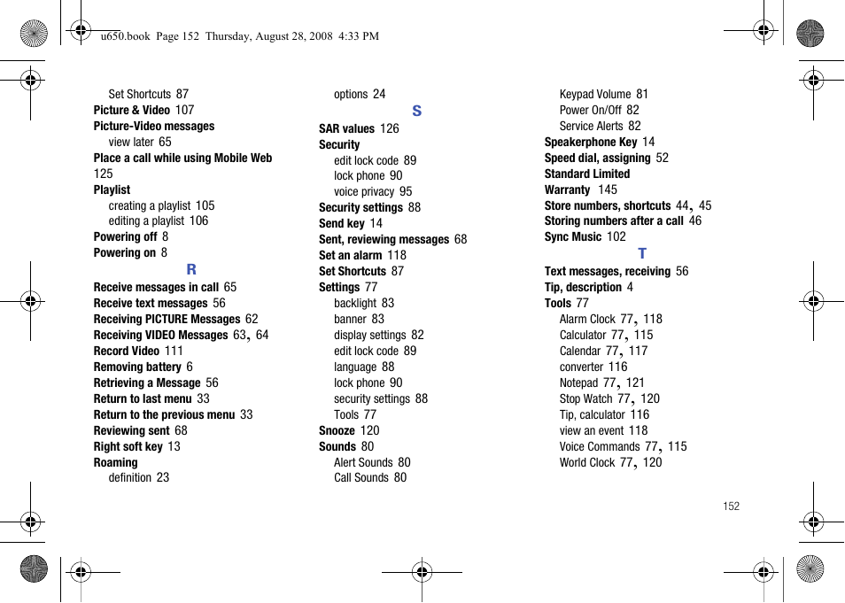 Samsung SCH-U650PSAVZW User Manual | Page 155 / 156