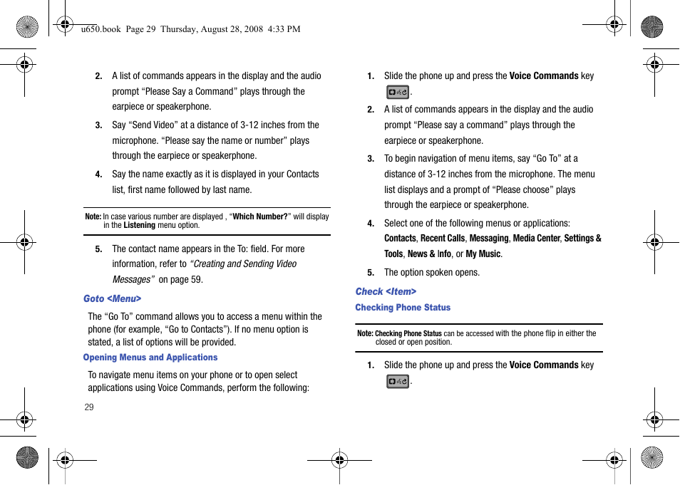 Goto <menu, Check <item | Samsung SCH-U650PSAVZW User Manual | Page 32 / 156