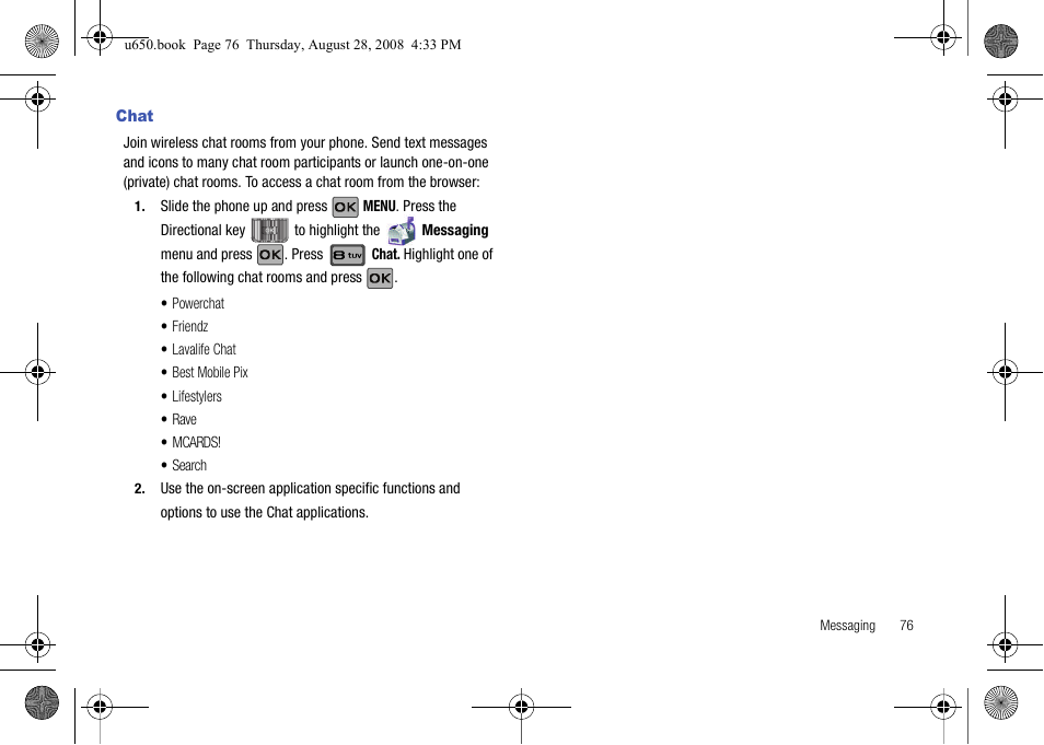 Chat | Samsung SCH-U650PSAVZW User Manual | Page 79 / 156