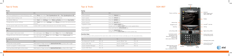 Tips & tricks, Sgh i907 | Samsung SGH-I907ZKAATT User Manual | Page 22 / 23