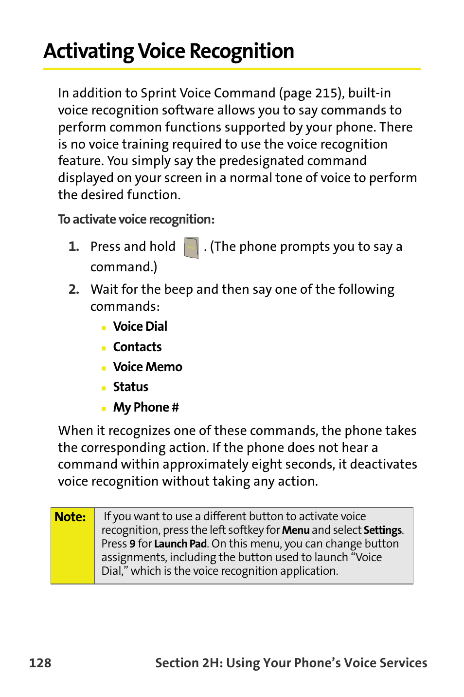 Activating voice recognition | Samsung SPH-M300ISASPR User Manual | Page 152 / 268