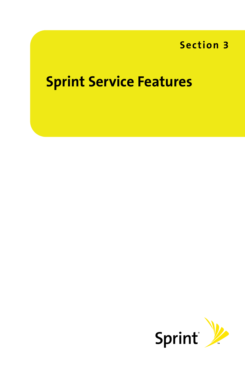 Sprint service features, Section 3: sprint service features | Samsung SPH-M300ISASPR User Manual | Page 195 / 268