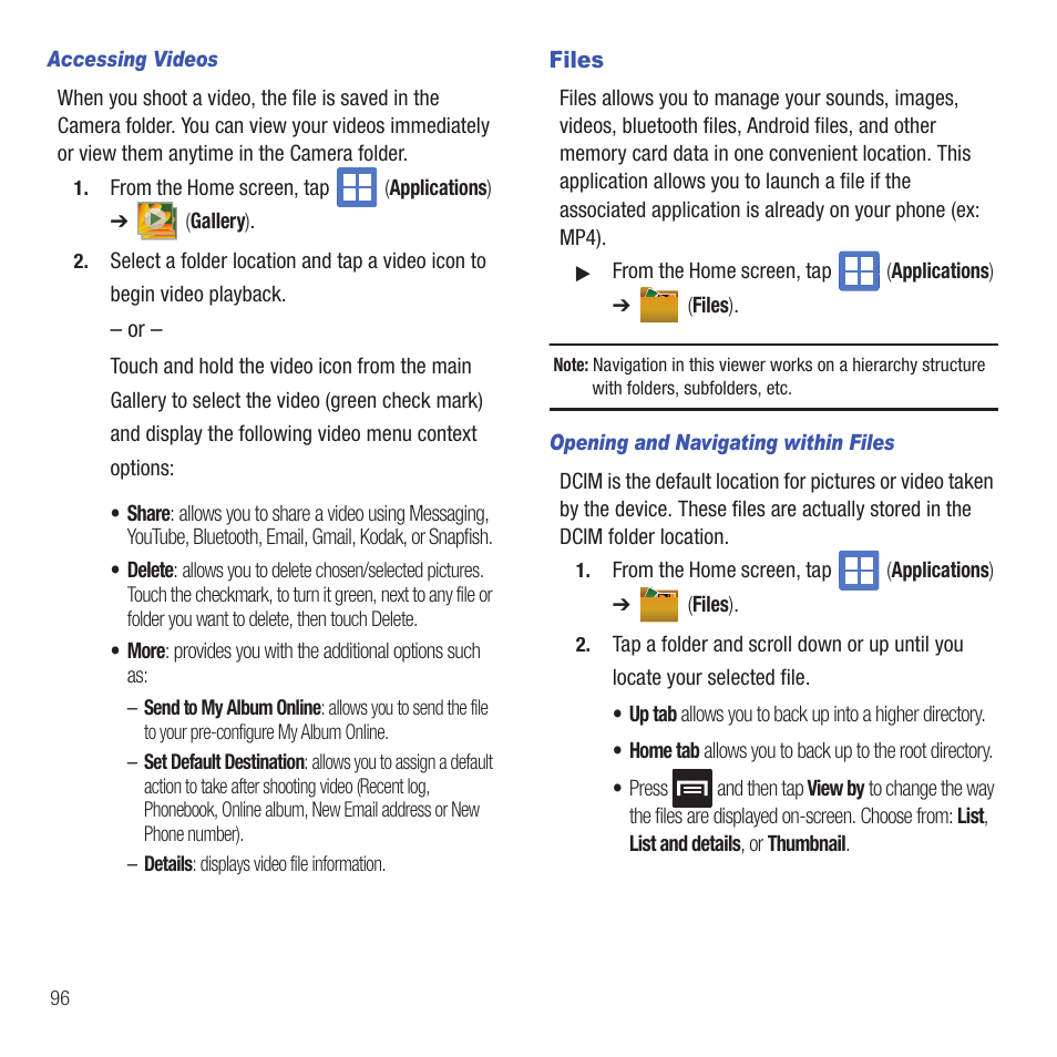 Files | Samsung SGH-T499MAWTMB User Manual | Page 100 / 195