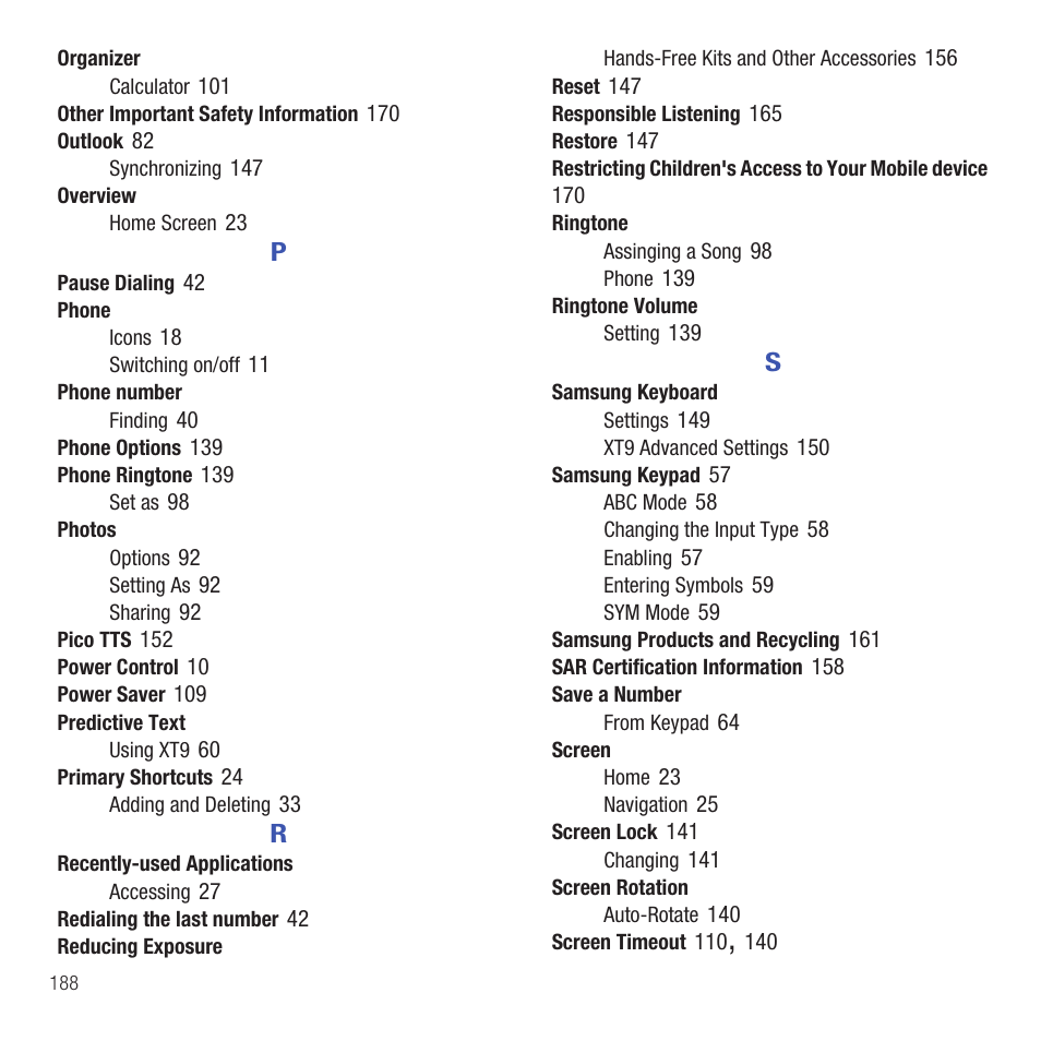 Samsung SGH-T499MAWTMB User Manual | Page 192 / 195