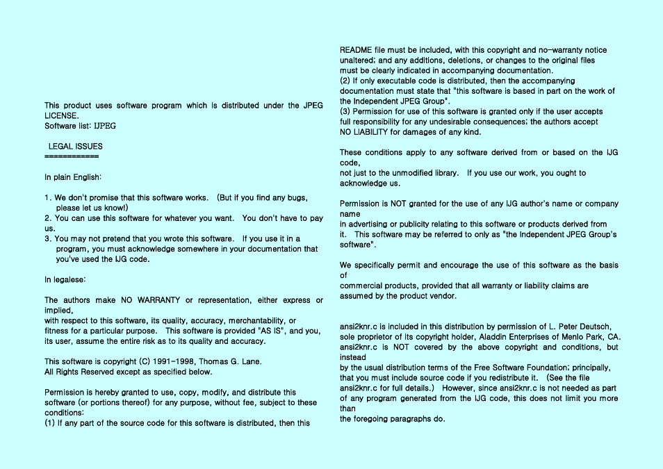 Jpeg license | Samsung HMX-W200TN-XAA User Manual | Page 4 / 5