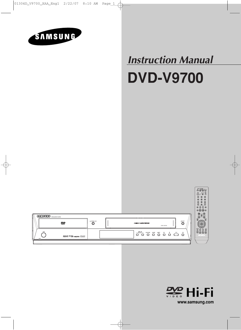 Samsung DVD-V9700-XAA User Manual | 88 pages