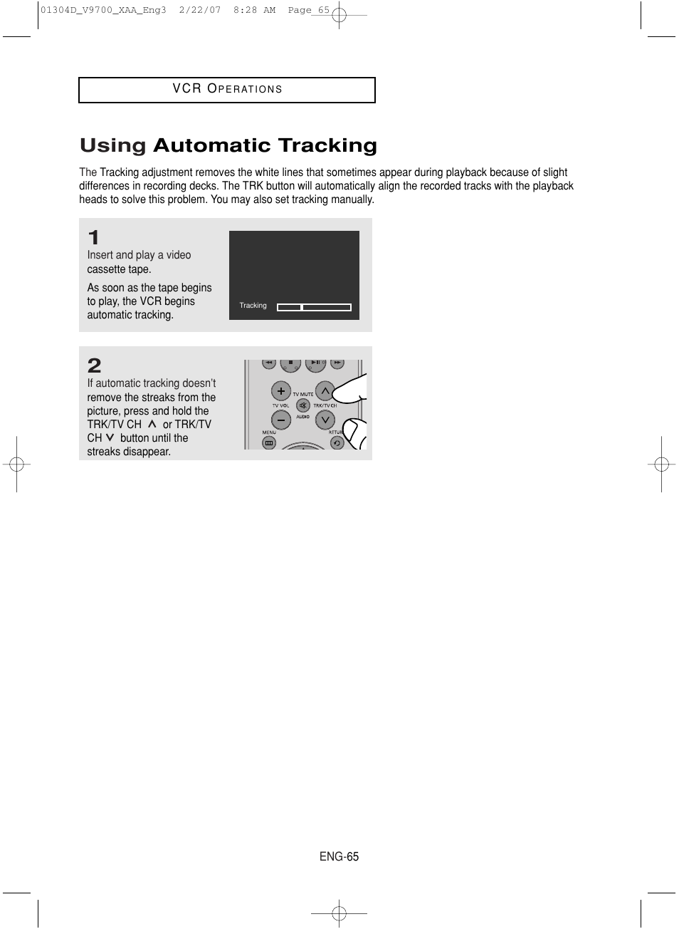 Using automatic tracking | Samsung DVD-V9700-XAA User Manual | Page 65 / 88
