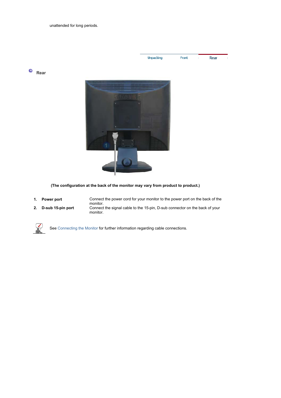 Rear | Samsung LS19GSESS-XBM User Manual | Page 11 / 60
