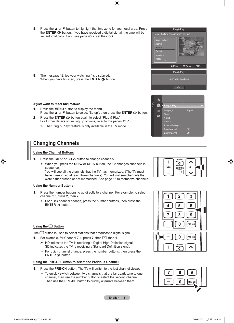 Changing channels | Samsung LN40A530P1FXZA User Manual | Page 15 / 161