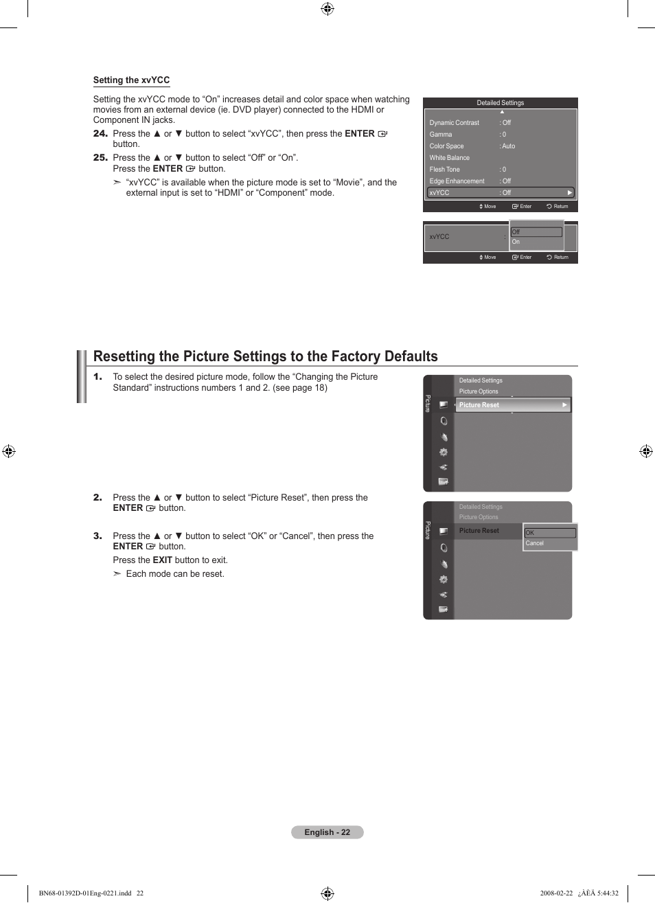 Samsung LN40A530P1FXZA User Manual | Page 24 / 161