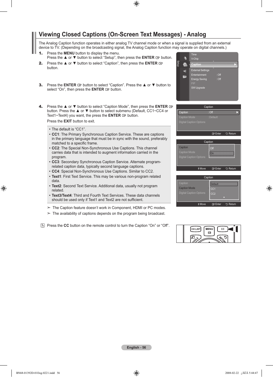 Samsung LN40A530P1FXZA User Manual | Page 58 / 161