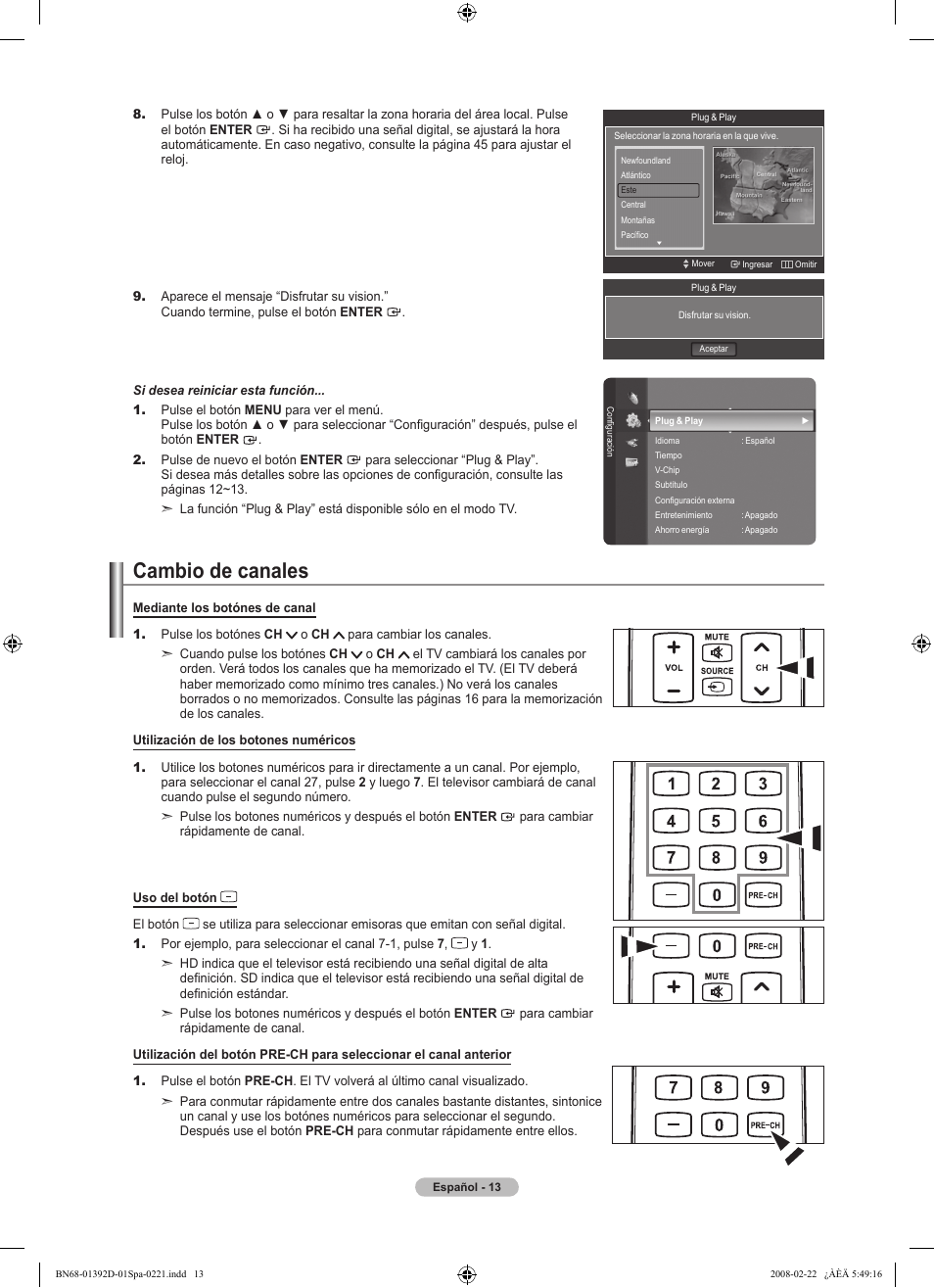 Cambio de canales | Samsung LN40A530P1FXZA User Manual | Page 99 / 161