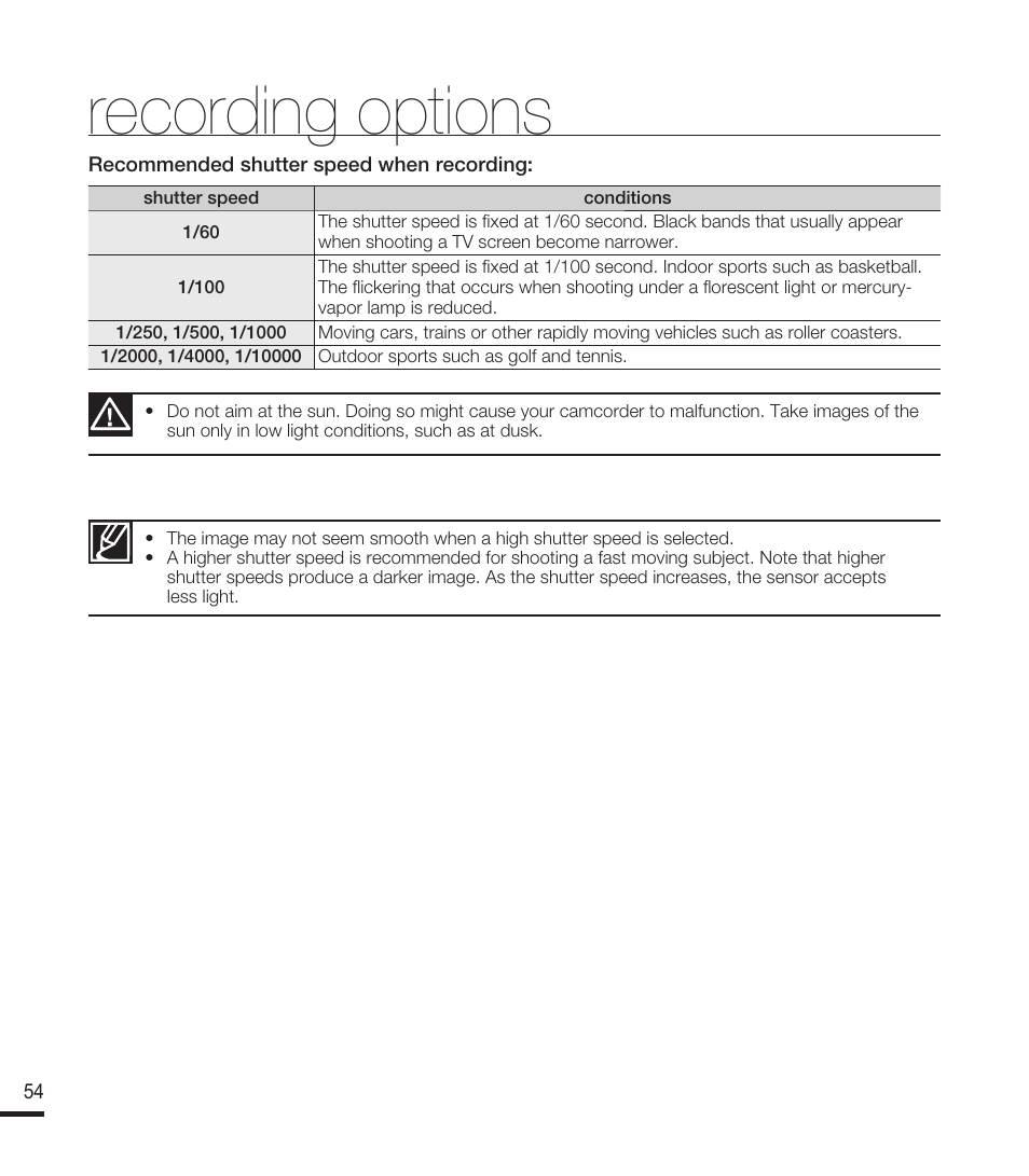 Recording options | Samsung SMX-F40RN-XAA User Manual | Page 66 / 131