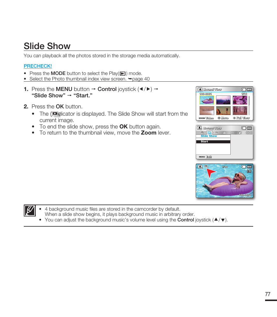 Slide show | Samsung SMX-F40RN-XAA User Manual | Page 89 / 131