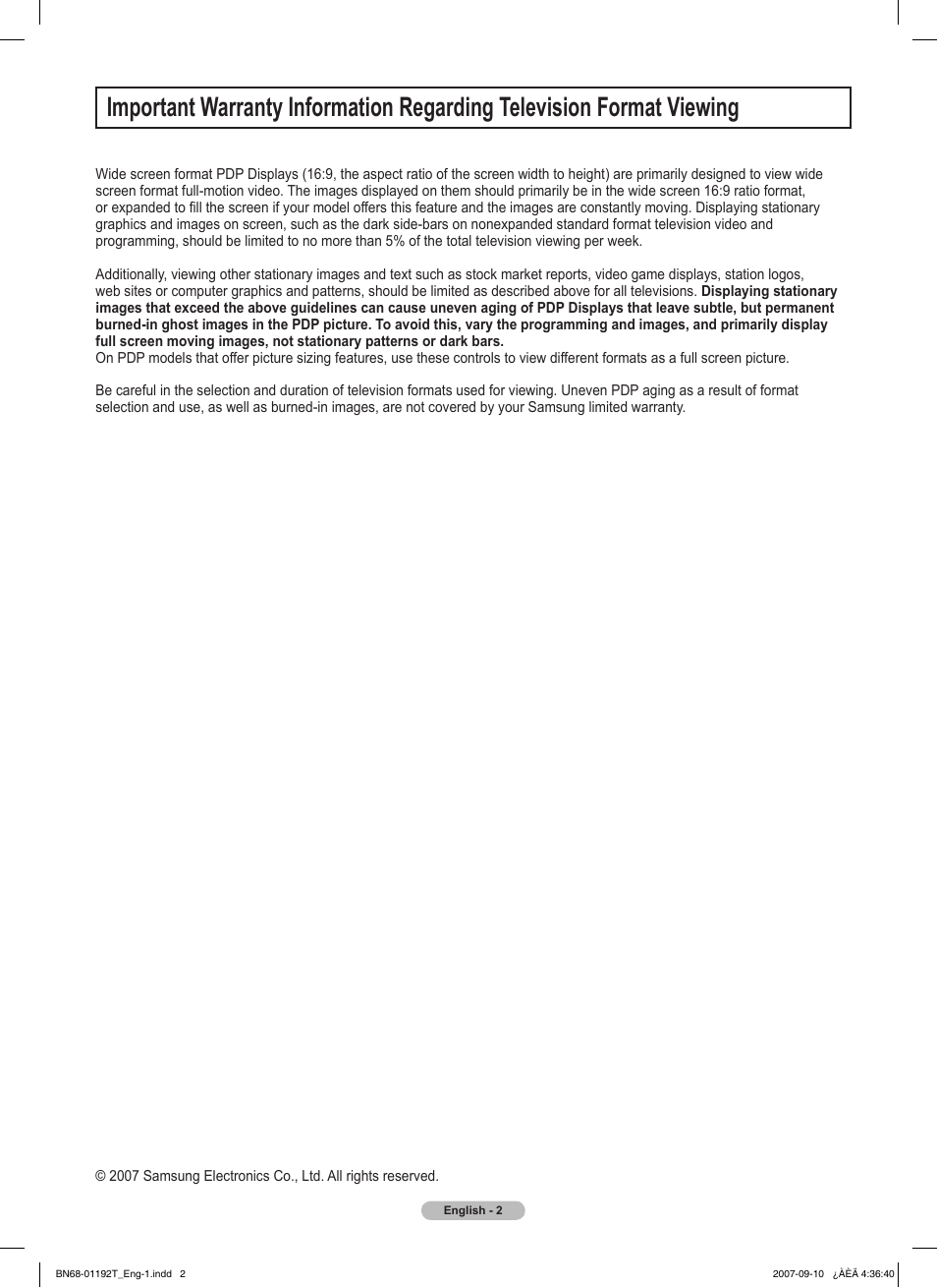 Samsung HPT5044X-XAA User Manual | Page 2 / 72