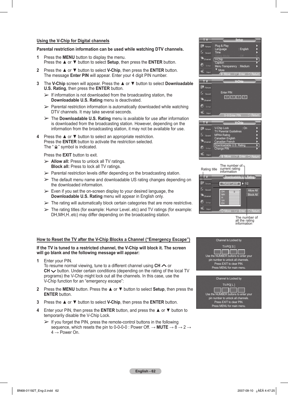 Samsung HPT5044X-XAA User Manual | Page 62 / 72