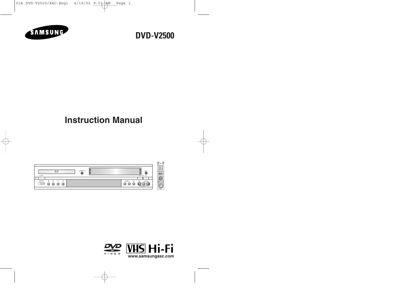 Samsung DVD-V2500-XAA User Manual | 34 pages