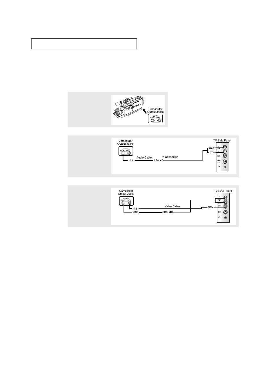 Connecting a camcorder | Samsung TXN2030FBX-XAA User Manual | Page 21 / 58