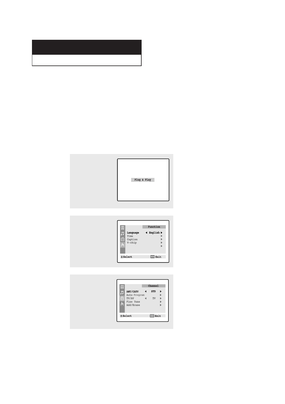 Turning the tv on and off, Plug & play feature | Samsung TXN2030FBX-XAA User Manual | Page 23 / 58