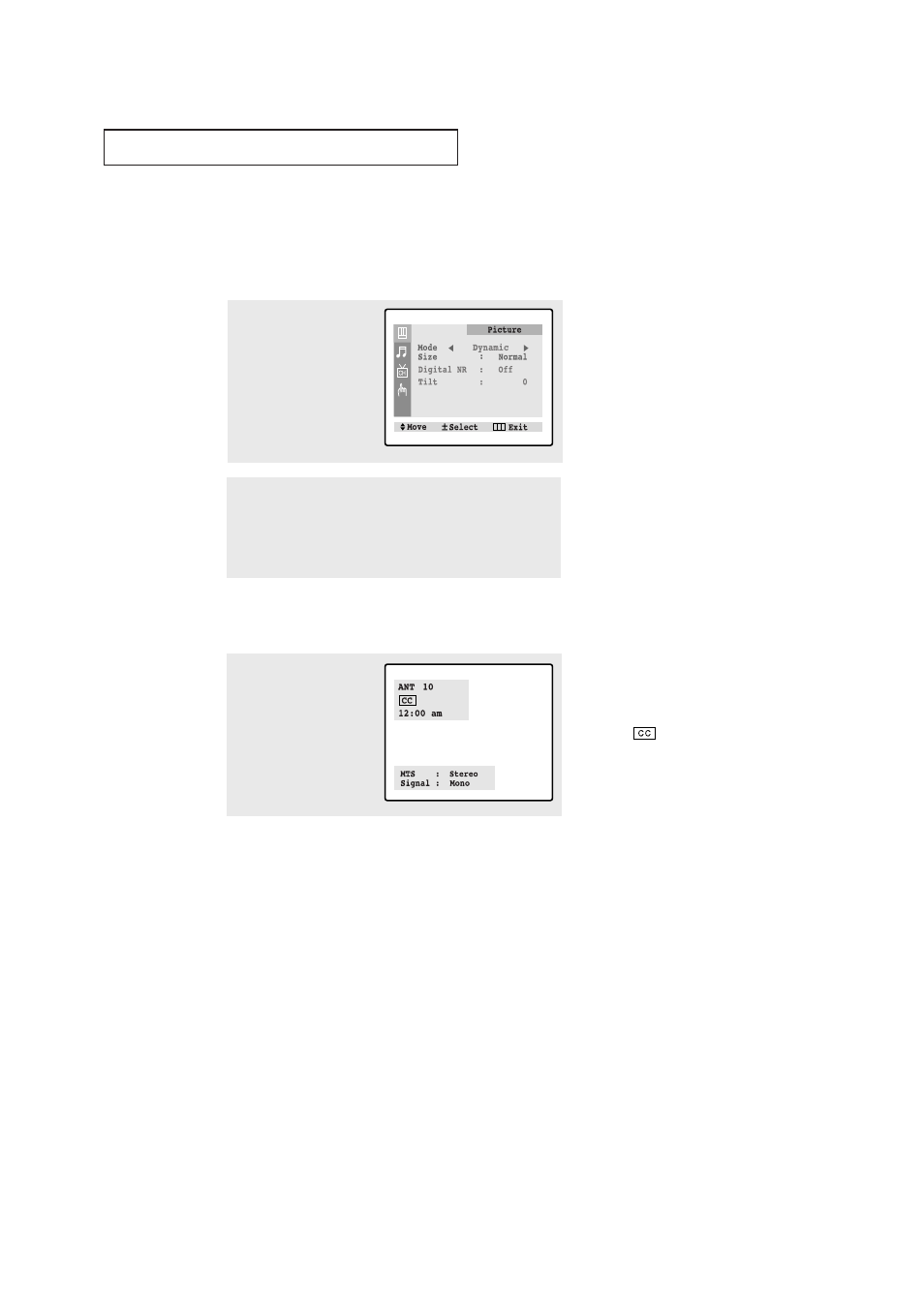 Viewing the menus and on-screen displays | Samsung TXN2030FBX-XAA User Manual | Page 25 / 58