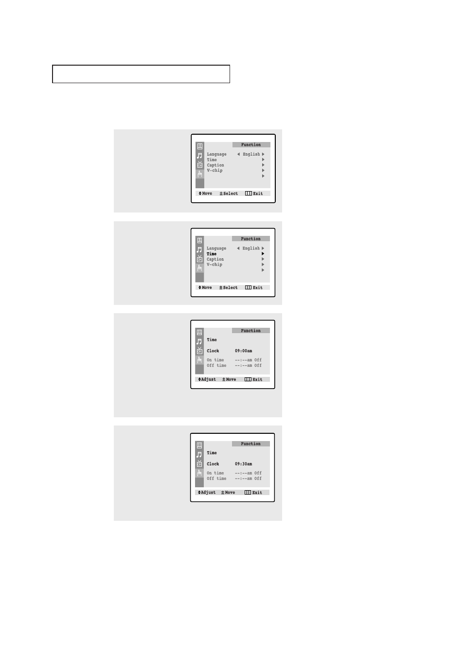 Setting the clock | Samsung TXN2030FBX-XAA User Manual | Page 32 / 58