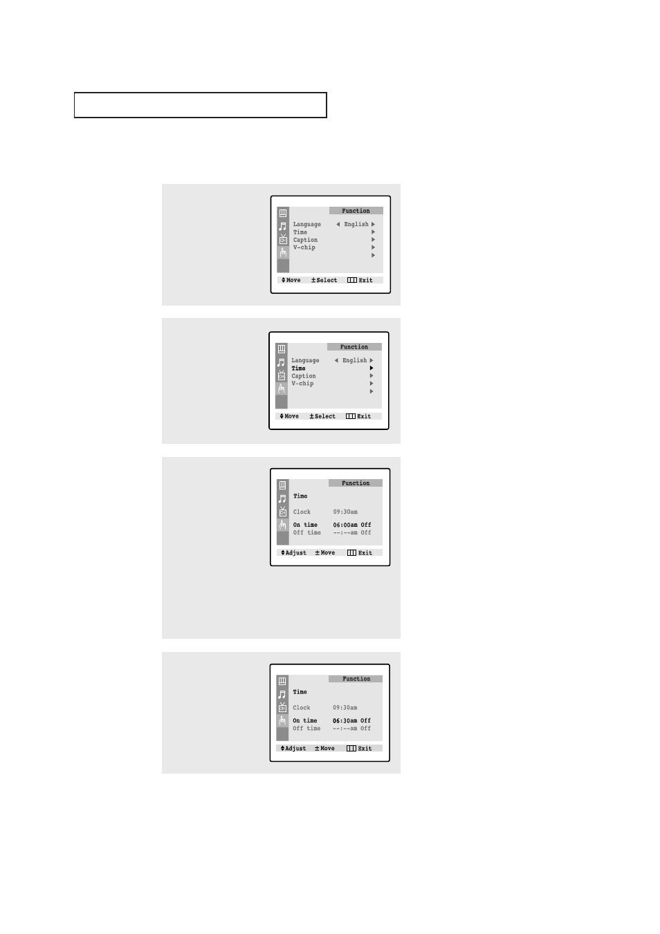 Setting the on/off timer | Samsung TXN2030FBX-XAA User Manual | Page 47 / 58