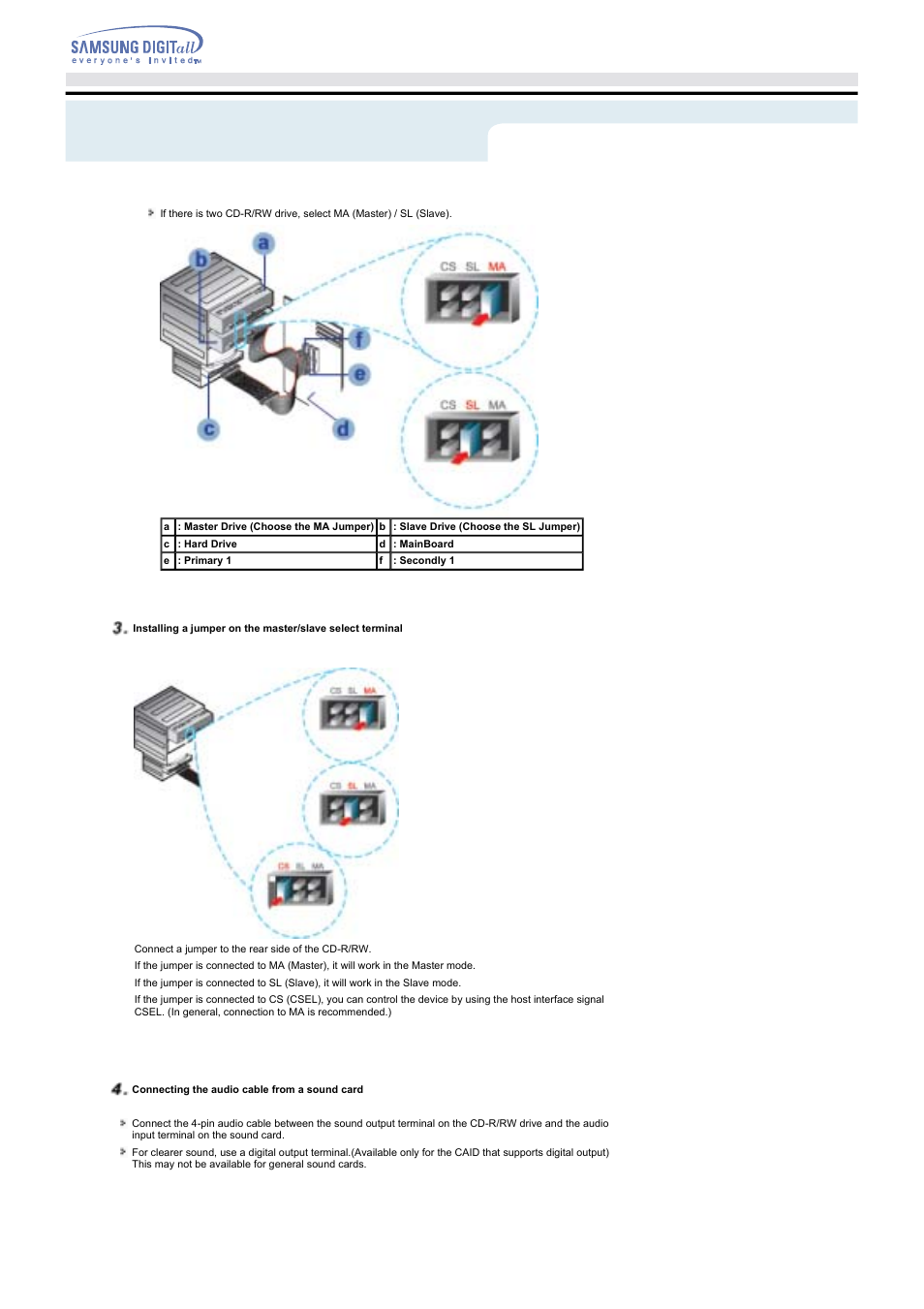 Setup | Samsung SW-252BENB User Manual | Page 10 / 18