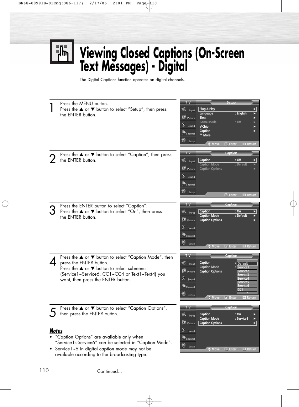 Samsung HPS4253X-XAC User Manual | Page 110 / 144