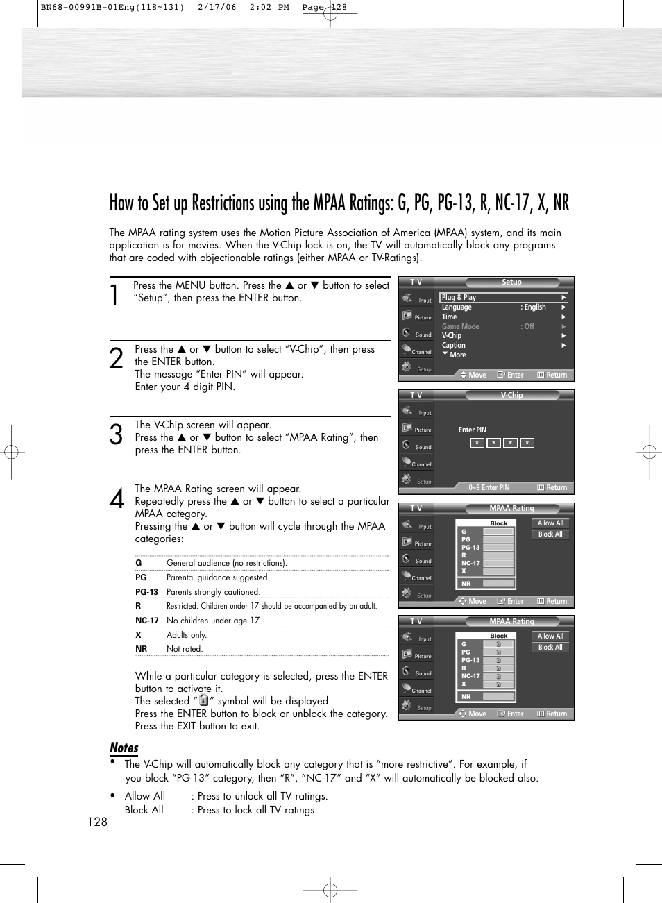 Samsung HPS4253X-XAC User Manual | Page 128 / 144