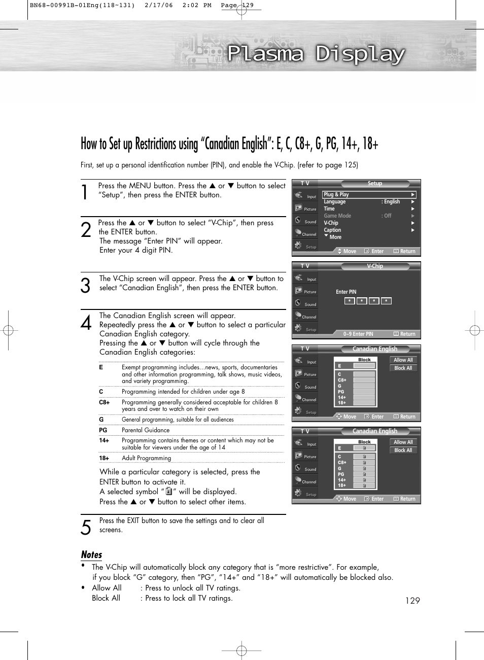 Samsung HPS4253X-XAC User Manual | Page 129 / 144
