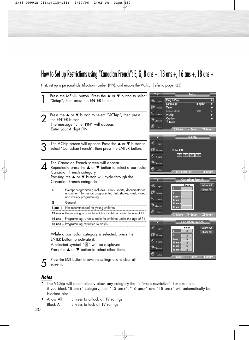 Samsung HPS4253X-XAC User Manual | Page 130 / 144
