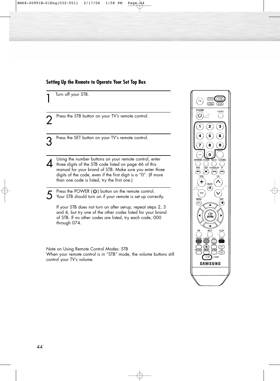 Samsung HPS4253X-XAC User Manual | Page 44 / 144