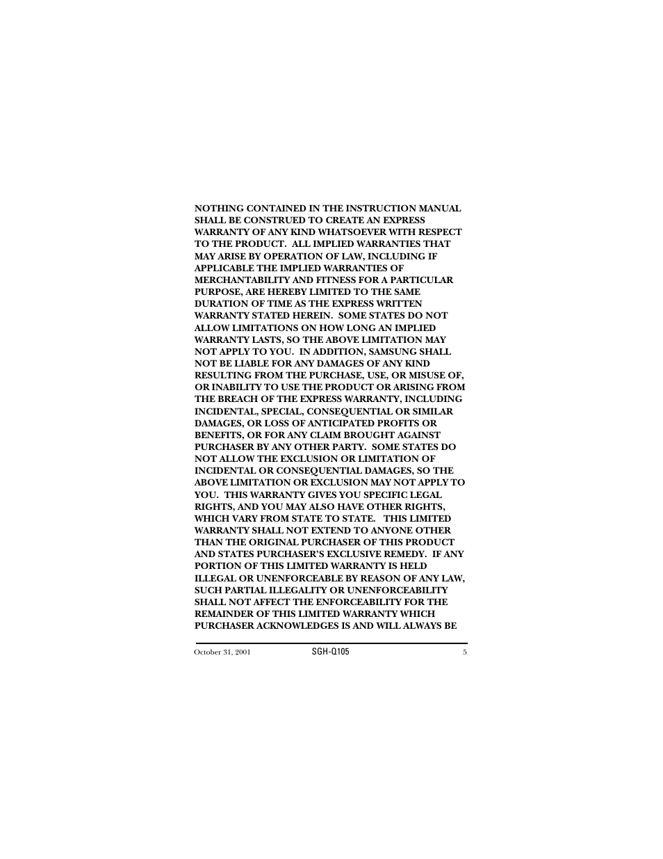 Samsung SWGQ105SV-XAR User Manual | Page 5 / 118