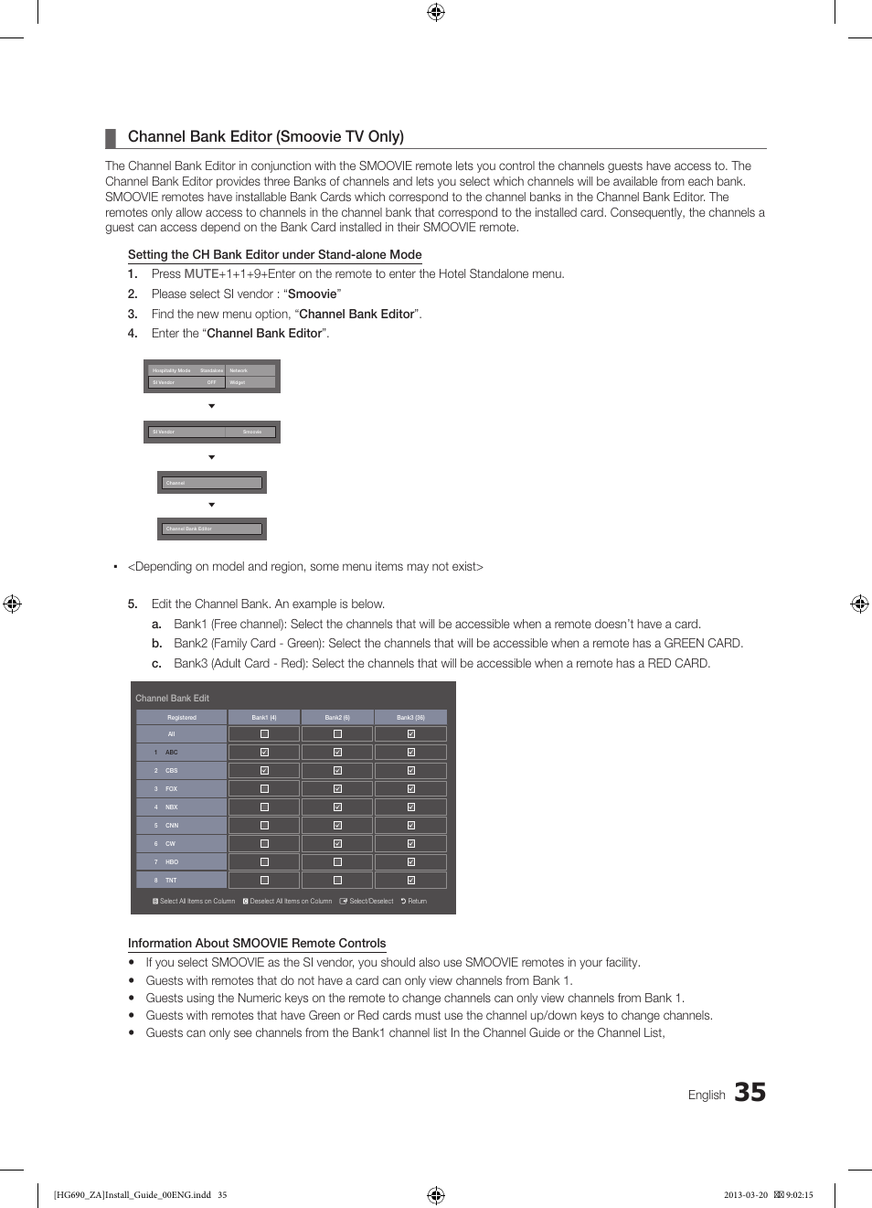Channel bank editor (smoovie tv only), English | Samsung HG55NB690QFXZA User Manual | Page 35 / 48