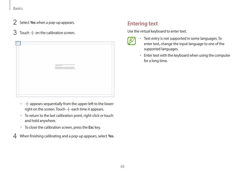 Entering text | Samsung NP940X5J-K01US User Manual | Page 43 / 149