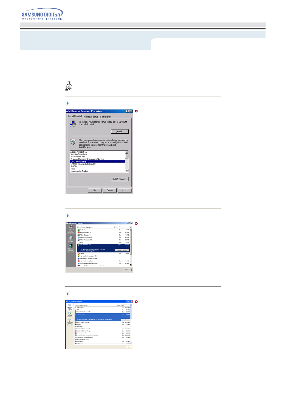 Deleting utilities | Samsung TS-H552B-MIAH User Manual | Page 20 / 27